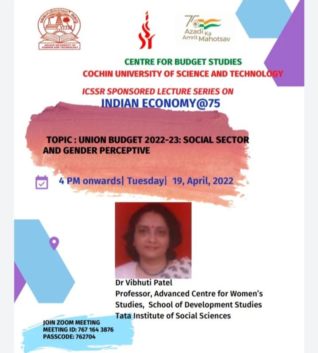 ICSSR Lecture Series : Union budget