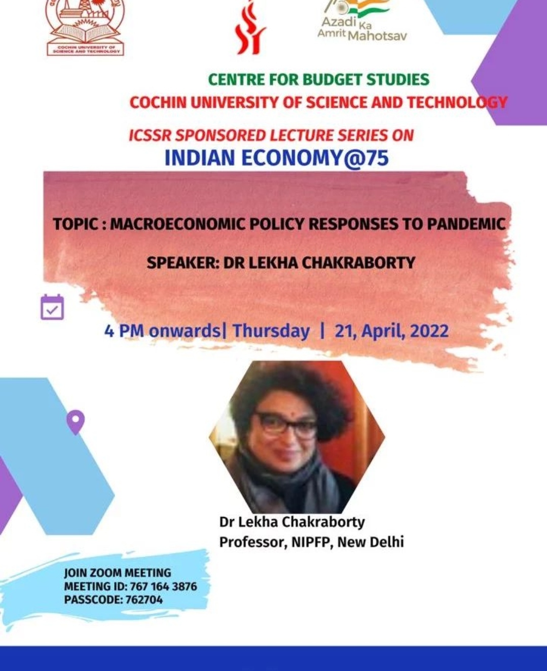 ICSSR Lecture Series : Macroeconomic policy responses to Pandemic