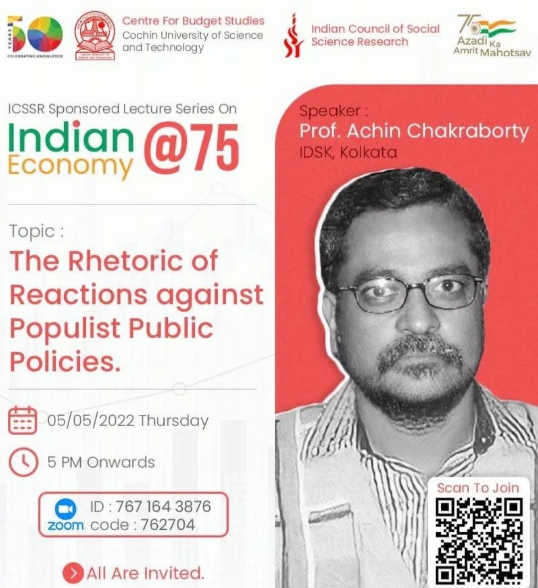ICSSR Lecture Series : Rhetoric of reactions against populist Public Policies
