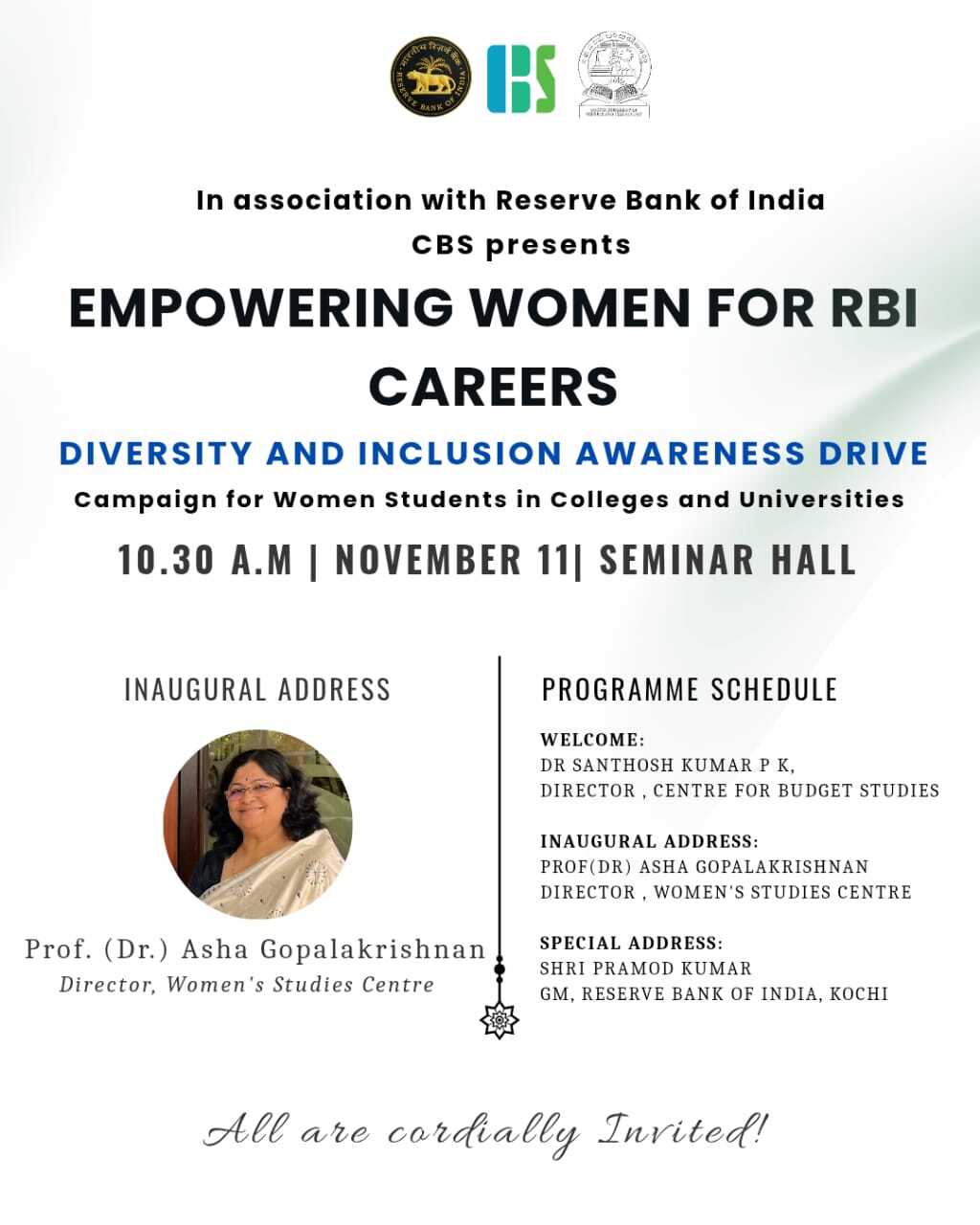 Empowering Women for RBI Careers - Inauguration