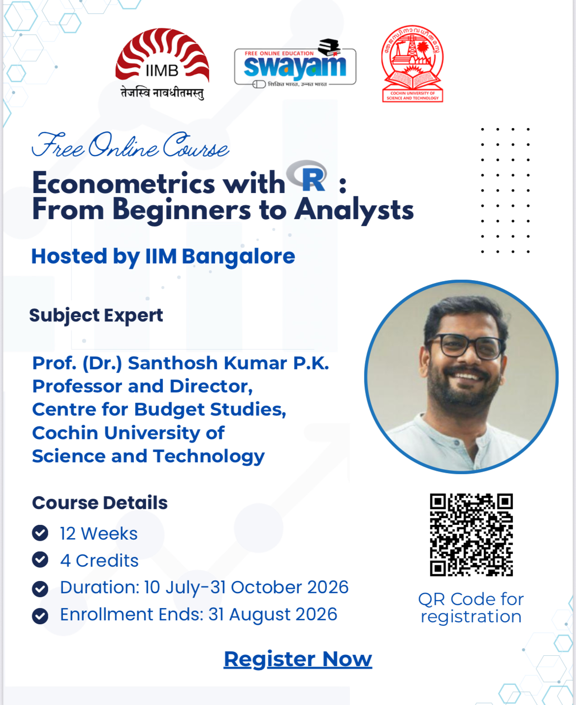 Enrolment open for Econometrics with R: From Beginners to Analysts
