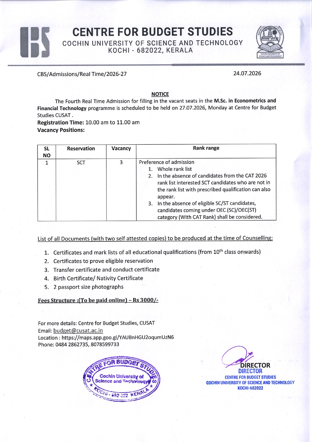 Fourth Real Time Admission for MSc Econometrics and Financial Technology